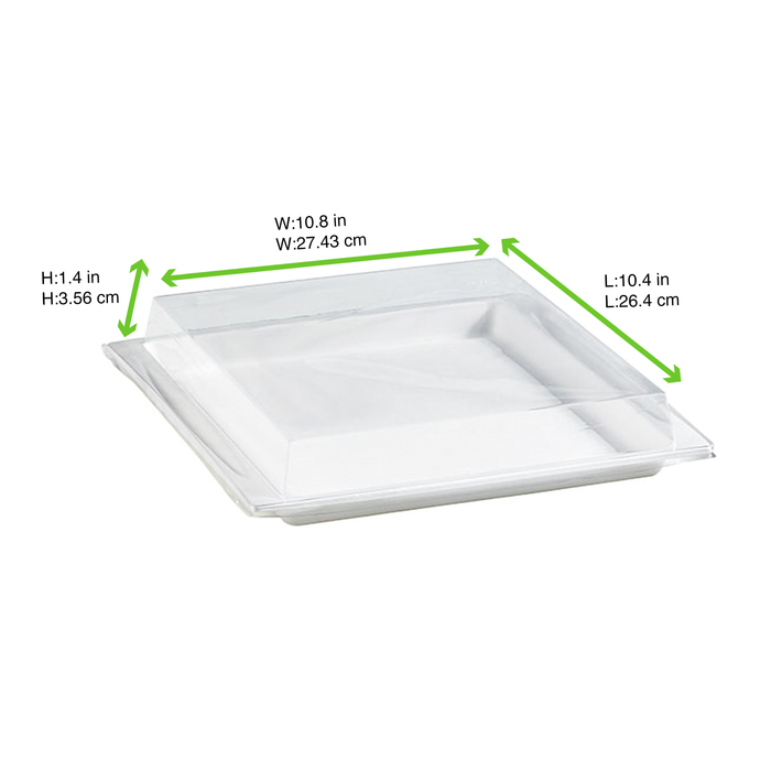 100pcs - Couvercle PET transparent pour plateau "Atlas" - 27,5 cm x 26,5 cm x 3,3 cm - Compatible avec 210APUTRP3