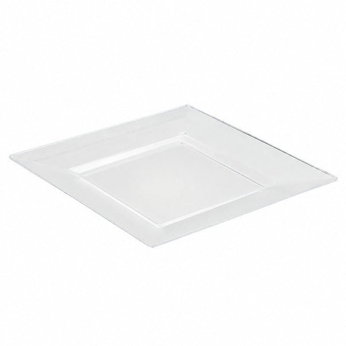 10pcs - Assiette carrée réutilisable transparente - 28 cm x 28 cm