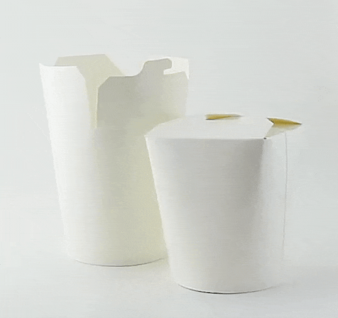 50pcs - Pot carton blanc base ronde fermeture à fente - 550 ml - Ø 8 cm - H 9,3 cm