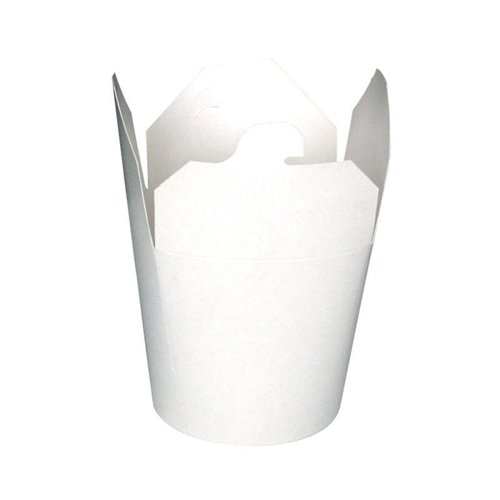 50pcs - Pot carton blanc base ronde fermeture à fente - 550 ml - Ø 8 cm - H 9,3 cm
