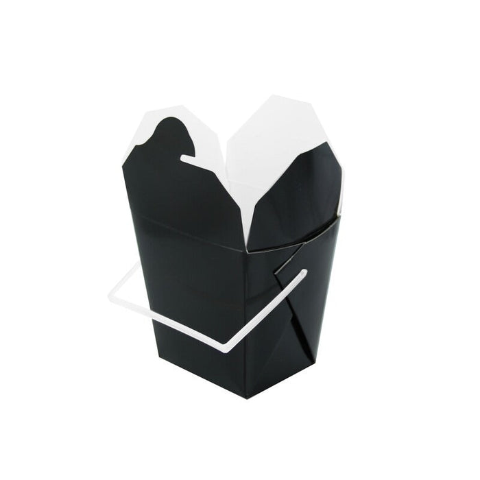 50pcs - Boîte carton noir carrée à poignée - 450 ml - 9,1 cm x 7,2 cm x 9 cm