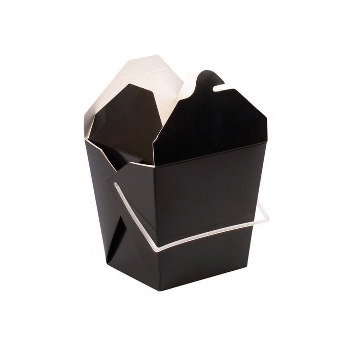 50pcs - Boîte carton noir carrée à poignée ronde - 950 ml - 10 cm x 10 cm x 11 cm