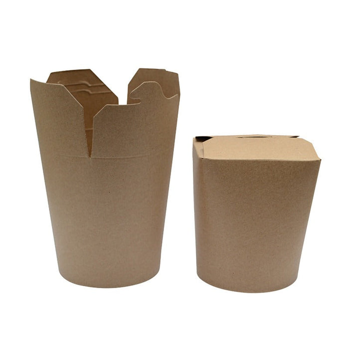 25pcs - Pot carton kraft base ronde fermeture à fente - 1000 ml - Ø 11,1 cm - H 12 cm
