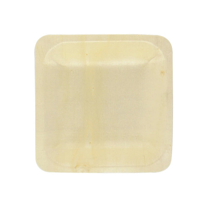 25pcs - Assiette carrée en bois "Scandinavie" - 11,5 cm x 11,5 cm x 1,2 cm
