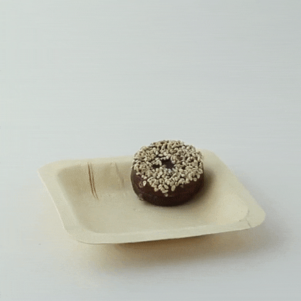 50pcs - Assiette carrée en bois "Scandinavie" - 11,7 cm x 11,7 cm x 1,5 cm
