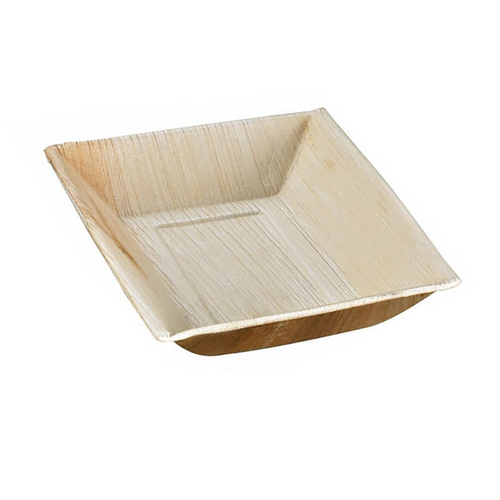 6pcs - Assiette rectangulaire en palmier à angles droits - 17,7 cm x 12,7 cm x 3 cm