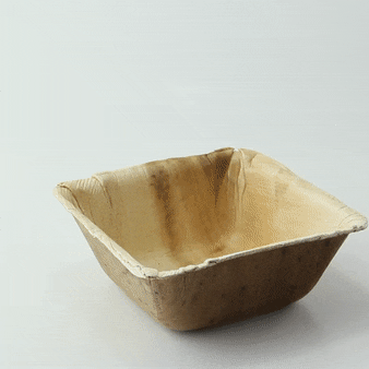 10pcs - Bol carré en palmier - 450 ml - 13 cm x 13 cm x 5 cm