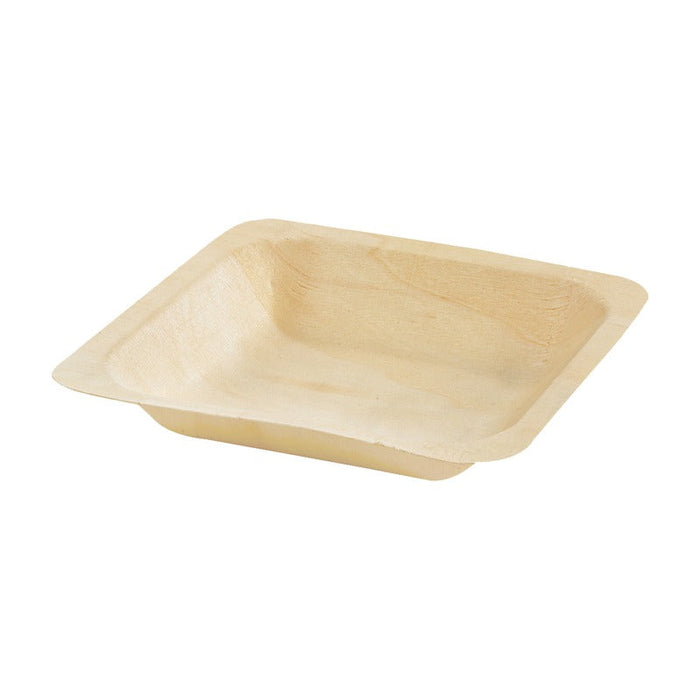 50pcs - Assiette carrée en bois "Scandinavie" - 14 cm x 14 cm x 2,5 cm