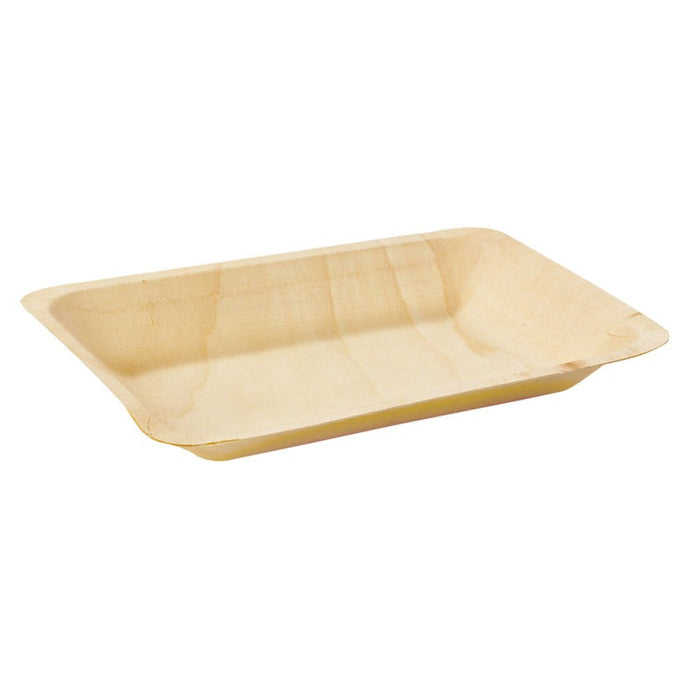 25pcs - Assiette rectangulaire en bois "Scandinavie" - 19,5 cm x 14 cm x 1,8 cm