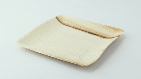 25pcs - 20x20x2cm - Assiette carrée en palmier
