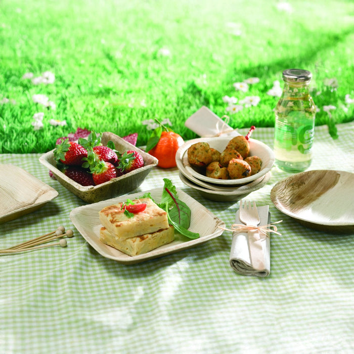 25pcs - Assiette ronde en palmier - Ø 25 cm - H 2,5 cm