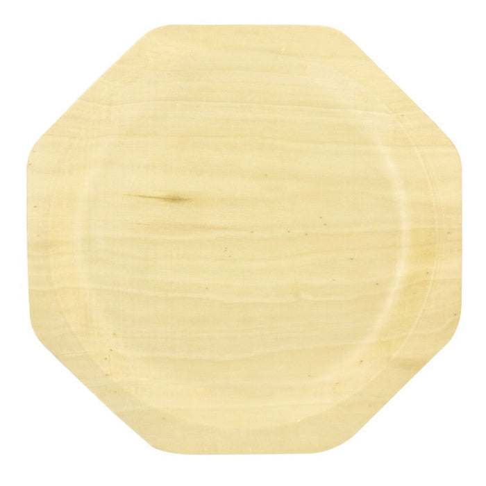 10pcs - Assiette octogonale en bois "Scandinavie" - 26 cm x 22 cm