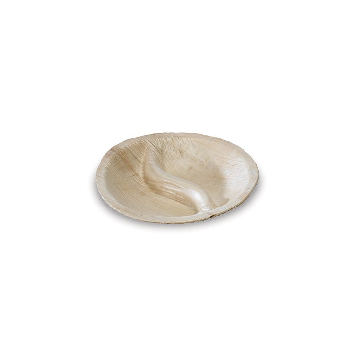 10pcs - Coupelle ronde en palmier 2 compartiments "Yin Yang" - Ø 10 cm - H 2 cm