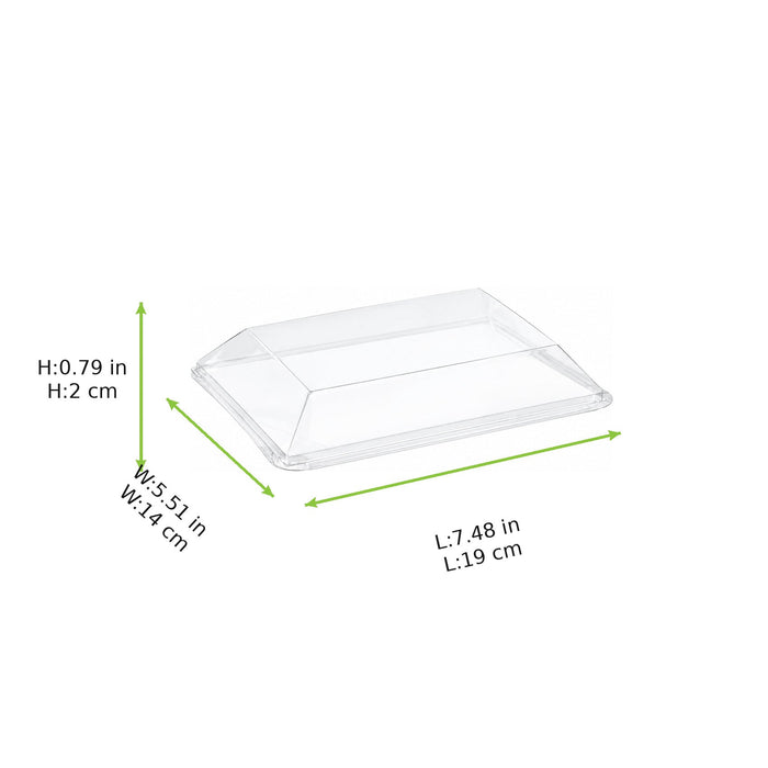 500pcs - Couvercle PET transparent "Scandinavie" - 19 cm x 14 cm x 2 cm - Compatible avec 210BBA1914, 210BBA191418