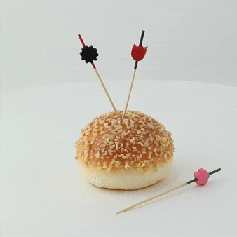 100pcs - 9cm - Pique bambou décors et couleurs assortis