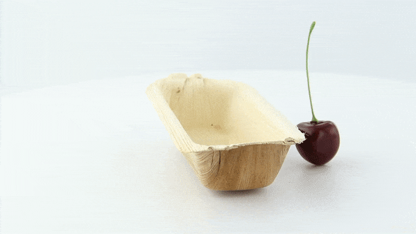 50pcs - Bol rectangulaire en palmier - 13 cm x 6,5 cm x 3 cm