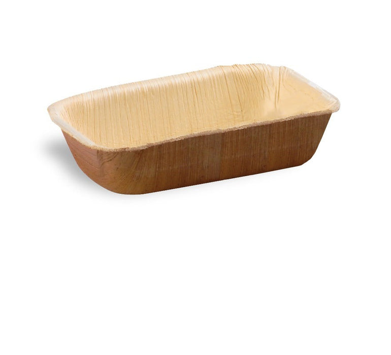 50pcs - Bol rectangulaire en palmier - 13 cm x 6,5 cm x 3 cm