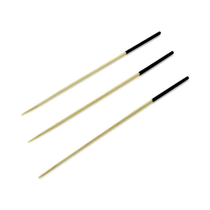 100pcs - 9cm - Pique bambou à bout noir