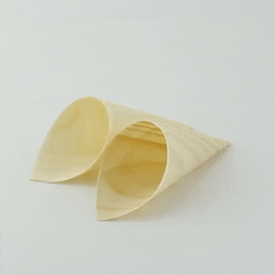 100pcs - Cône en bois - Ø 5 cm - H 12,5 cm