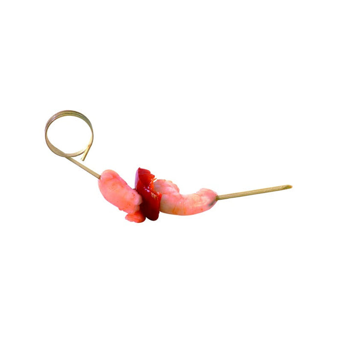 100pcs - Pique bambou incurvé avec boucle - 11 cm