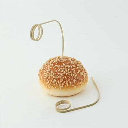 100pcs - Pique bambou incurvé avec boucle - 11 cm