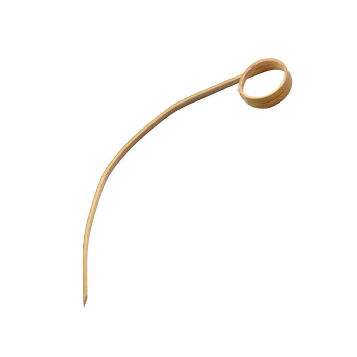100pcs - Pique bambou incurvé avec boucle - 11 cm