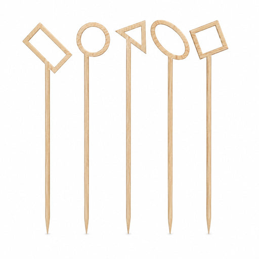 Pique bambou décor formes assorties - 10,5 cm