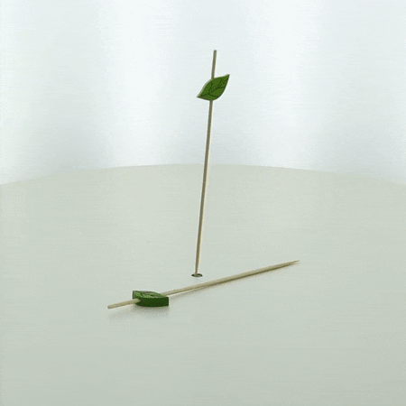 100pcs - Pique bambou décor feuille - 12 cm