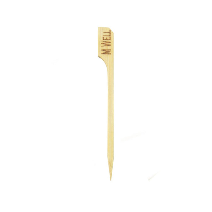 100pcs - 9cm - Pique steak bambou "Teppo Gushi" Medium Well (cuit)