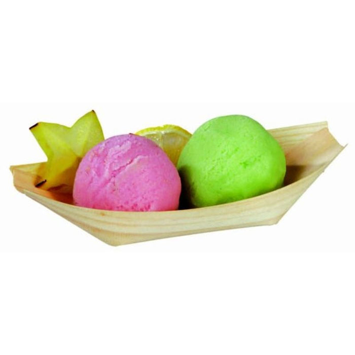 50pcs - Barquette bateau en bois - 14 cm x 7,8 cm x 2 cm