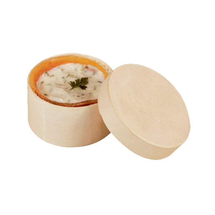 10pcs - Boîte bois ronde avec couvercle - Ø 6,5 cm - H 4,5 cm