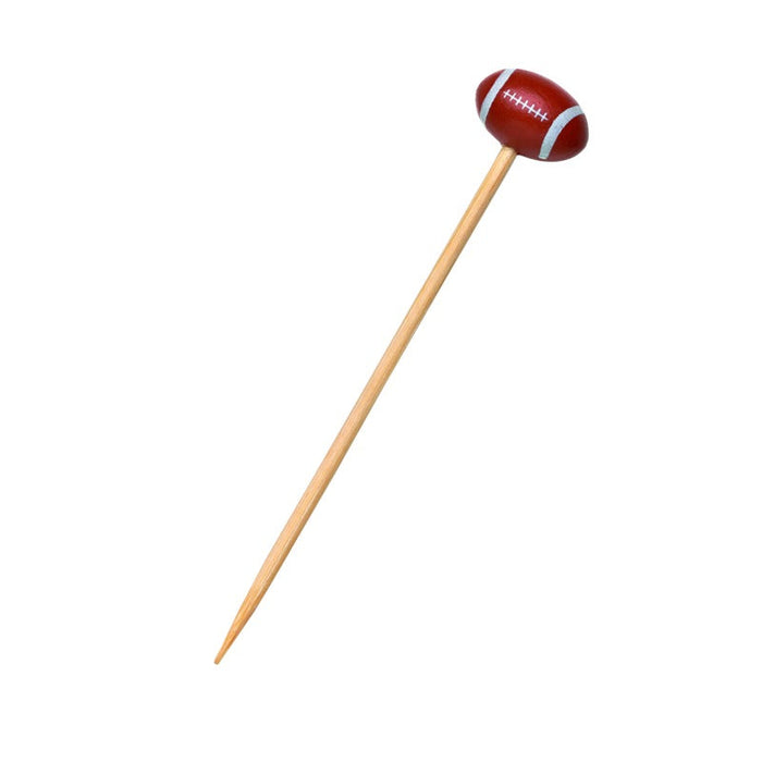 100pcs - Pique bambou décor football - 12 cm