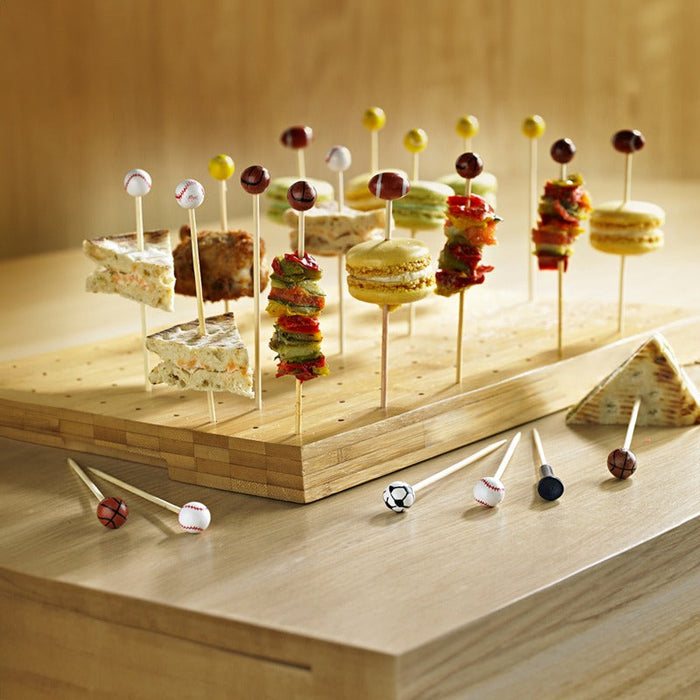 100pcs - 12cm - Pique bambou décor tennis