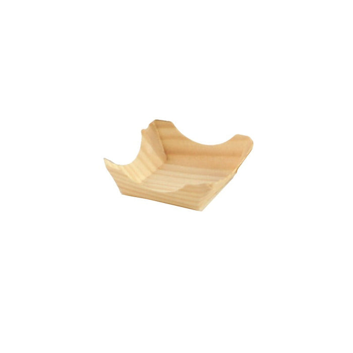 100pcs - Mini assiette carrée en bois "Pin Up" - 4 cm x 4 cm x 1,5 cm