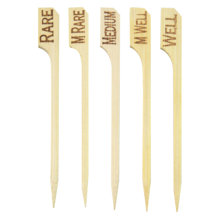 100pcs - Pique steak bambou "Teppo Gushi" Well (bien cuit) - 9 cm