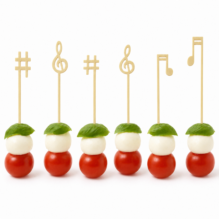100pcs - 12cm - Pique bambou décor musique