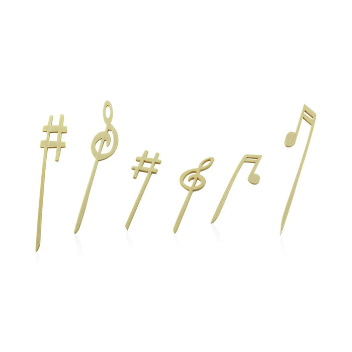100pcs - 12cm - Pique bambou décor musique