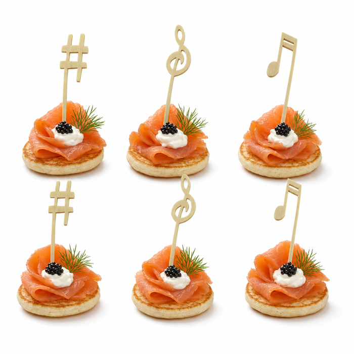 100pcs - 9cm - Pique bambou décor musique