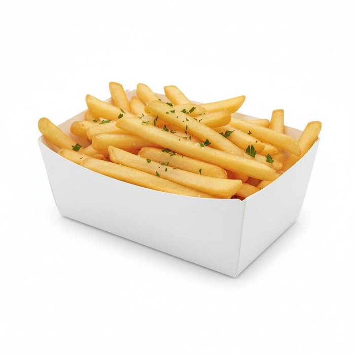 250pcs - Barquette en carton blanc - 500 ml - 12 cm x 7 cm x 4,3 cm
