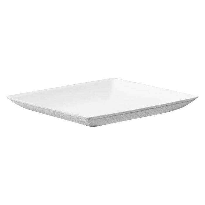 100pcs - Assiette carrée blanche en pulpe "BioNChic" - 11 cm x 11 cm