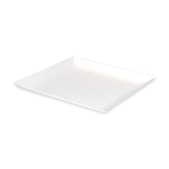 100pcs - 16x16cm - Assiette carrée blanche en pulpe "BioNChic"