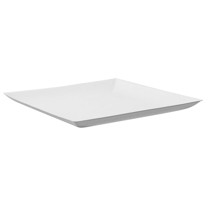 100pcs - 18x18cm - Assiette carrée blanche en pulpe "BioNChic"