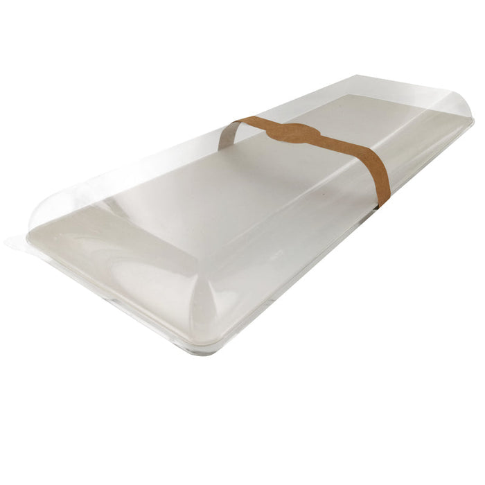 100pcs - Couvercle PET transparent "BioNChic" - 40,4 cm x 15,7 cm x 3,3 cm - Compatible avec 210BCHIC3915, 210BCHIC3915F