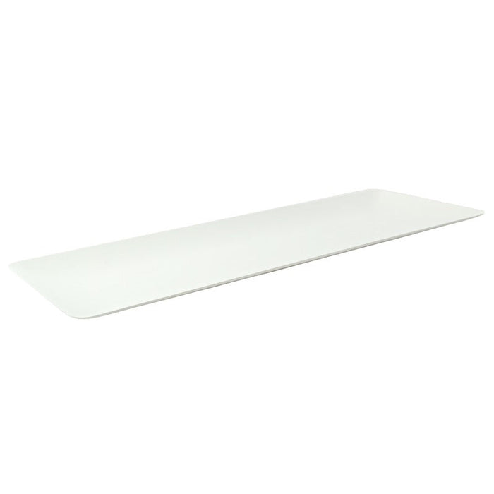100pcs - Plateau rectangulaire blanc en pulpe "BioNChic" - 40 cm x 15 cm