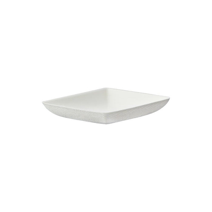 300pcs - Assiette carrée blanche en pulpe "BioNChic" mise en bouche - 6,5 cm x 6,5 cm