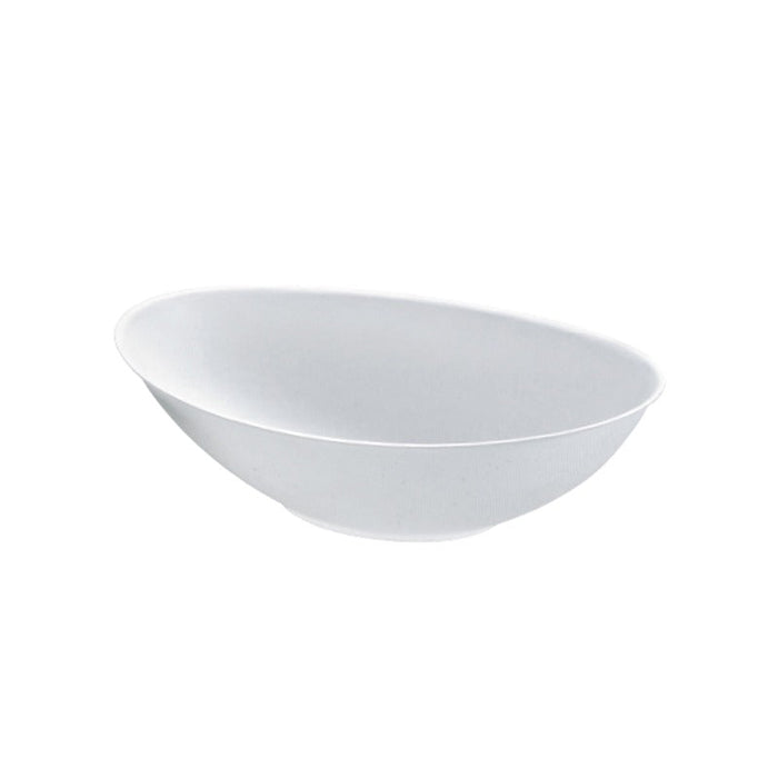 125pcs - Bol ovale blanc en pulpe "BioNChic" - 750 ml - 22,5 cm x 13,5 cm x 5,5 cm