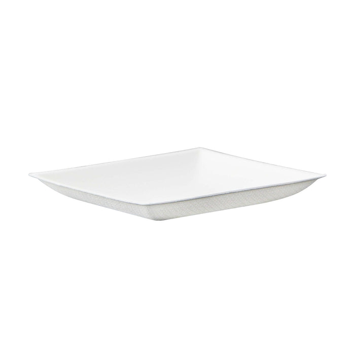 100pcs - Assiette carrée blanche en pulpe "BioNChic" - 9 cm x 9 cm