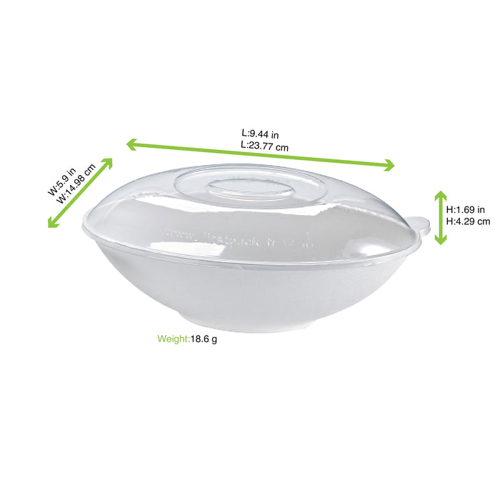 250pcs - Couvercle PET transparent "BioNChic" - 24 cm x 15 cm x 4,3 cm - Compatible avec 210BCHIC1000, 210BCHIC1000BR, 210BCHIC1000BRF