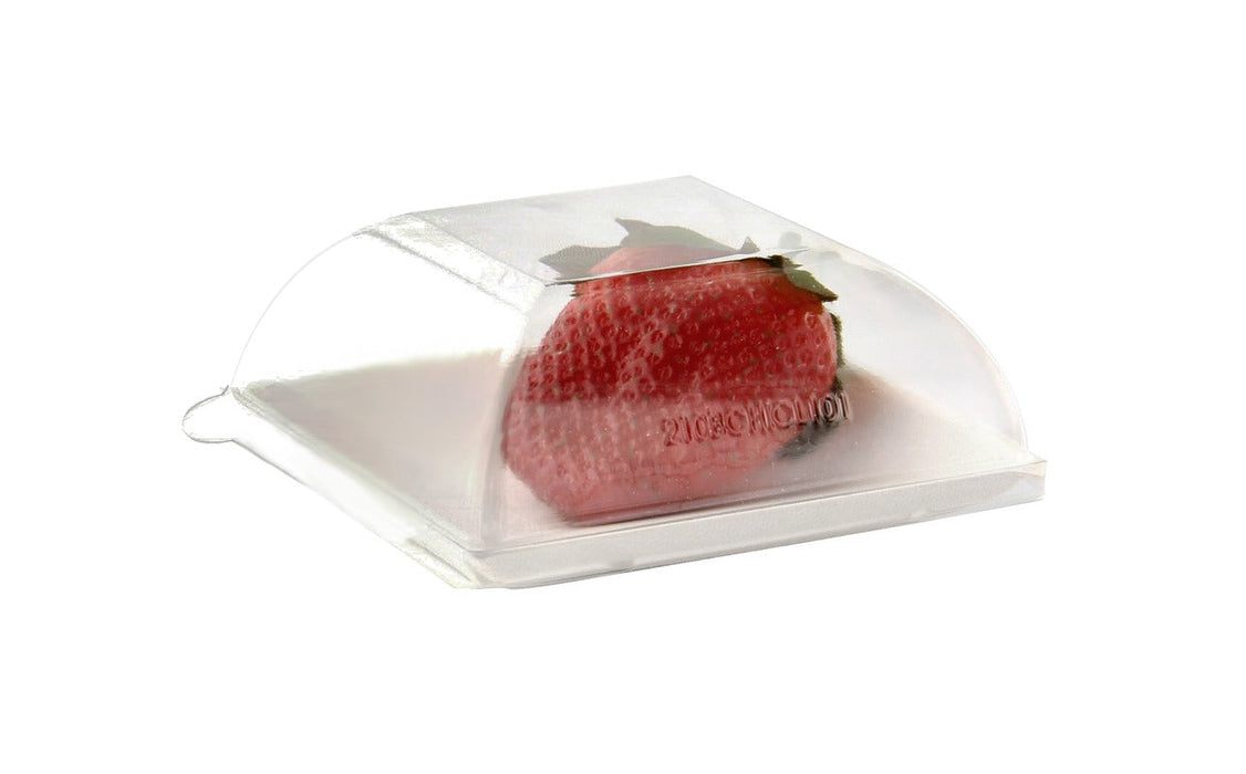 100pcs - Couvercle PET transparent "BioNChic" - 9,1 cm x 9,1 cm x 3,6 cm - Compatible avec 210BCHIC99F