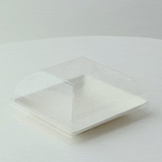 100pcs - Couvercle PET transparent "BioNChic" - 9,1 cm x 9,1 cm x 3,6 cm - Compatible avec 210BCHIC99F